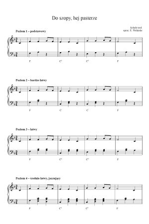 Do szopy, hej pasterze – na fortepian